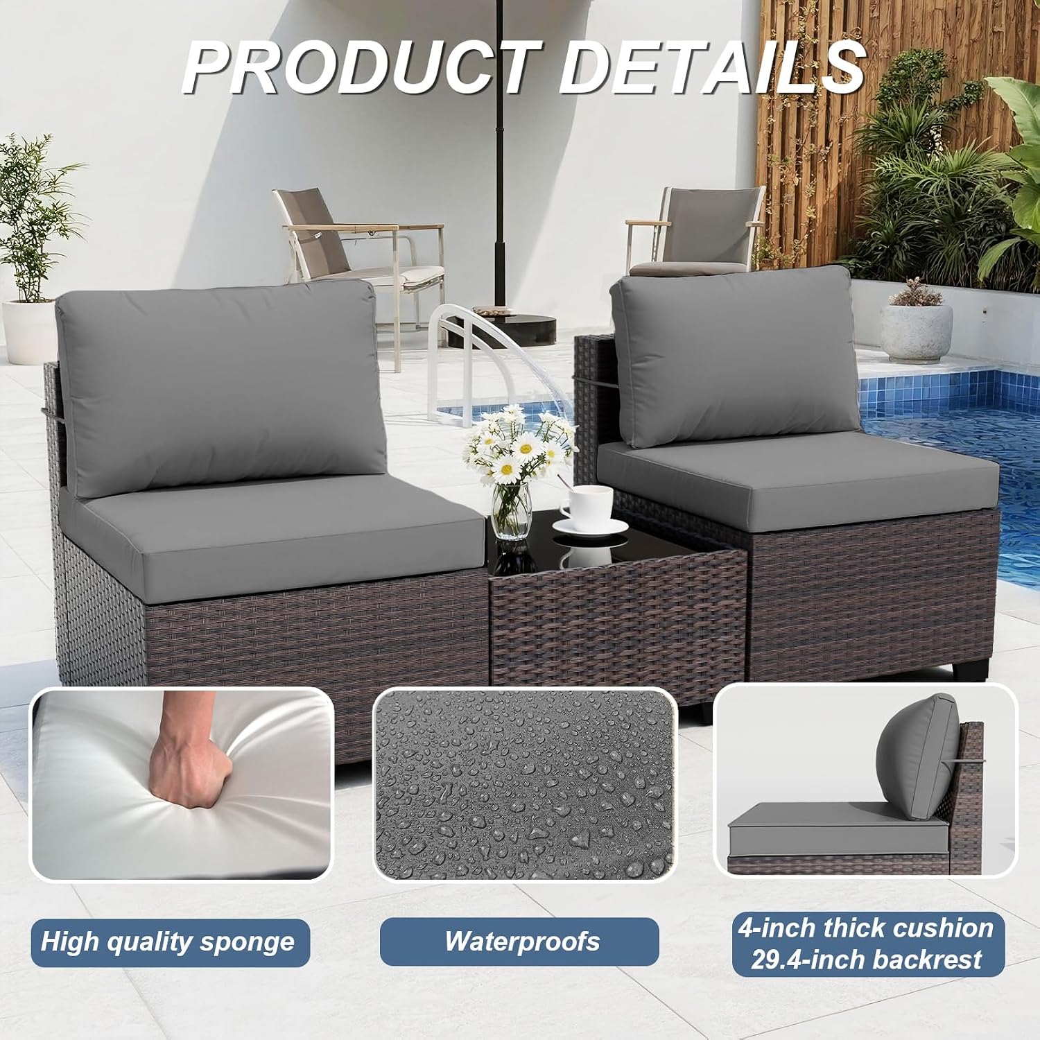 10-teiliges Outdoor-Sofa-Set m – Outdoor Furniture With Fire Pit Table Bewertung und Preis