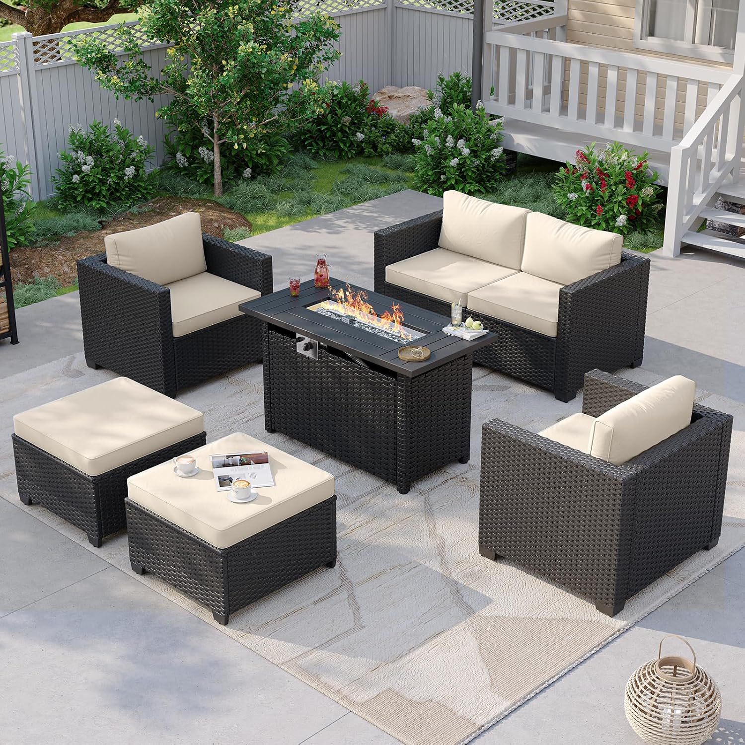 Gartenmöbel-Set mit Feuerstell – Outdoor Furniture With Fire Pit Table Bewertung und Preis