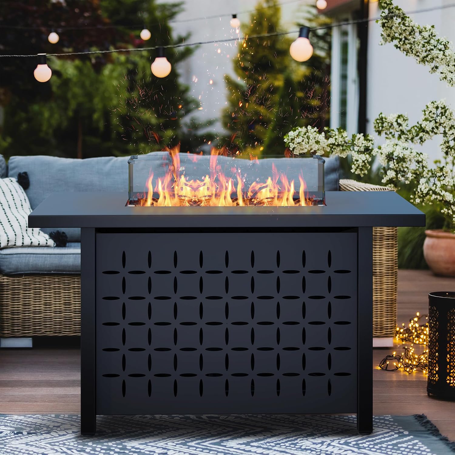 8-teiliges Gartenmöbel-Set mit – Outdoor Furniture With Fire Pit Table Bewertung und Preis
