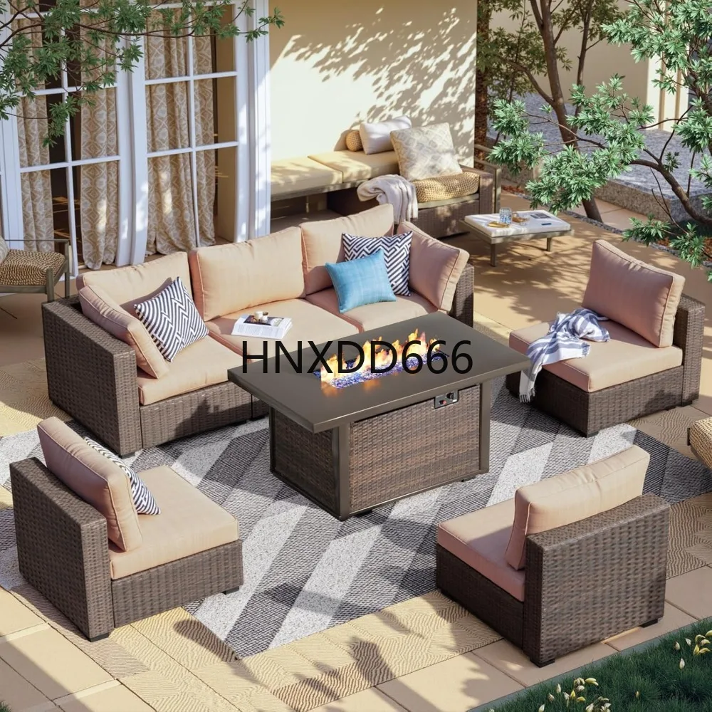 7-teiliges Gartenmöbel-Set mit – Outdoor Furniture With Fire Pit Table Bewertung und Preis