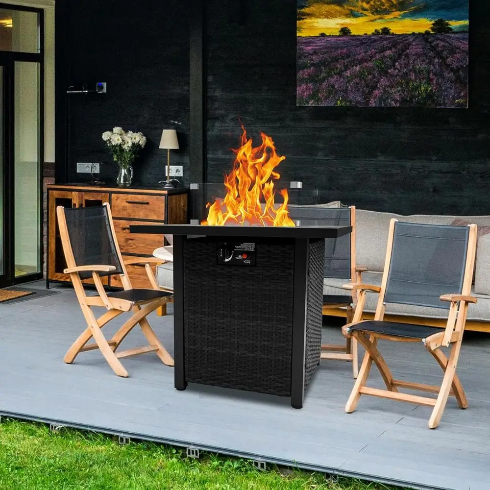 Korbmöbel-Set für den Außenber – Outdoor Furniture With Fire Pit Table Bewertung und Preis