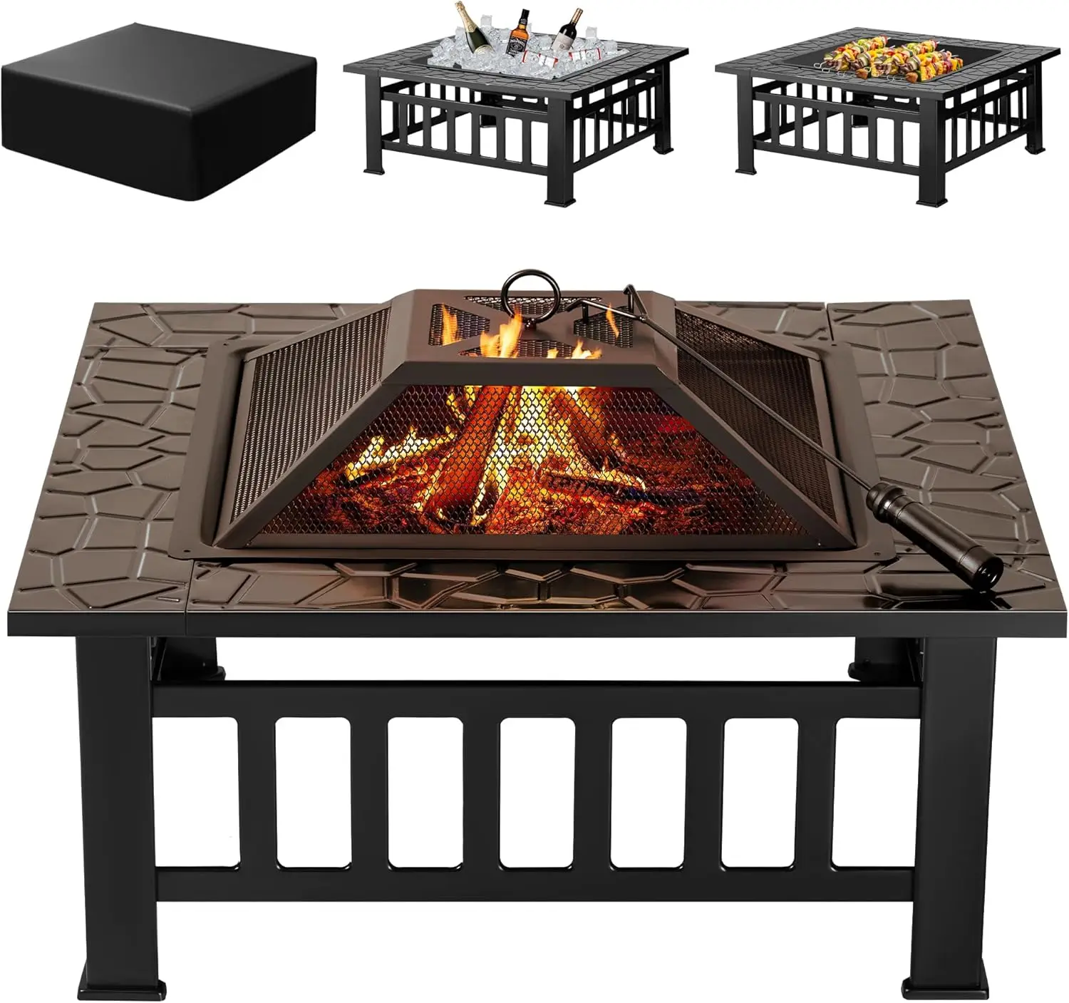 Outdoor-Feuerstelle, 32 Zoll F – Outdoor Furniture With Fire Pit Table Bewertung und Preis